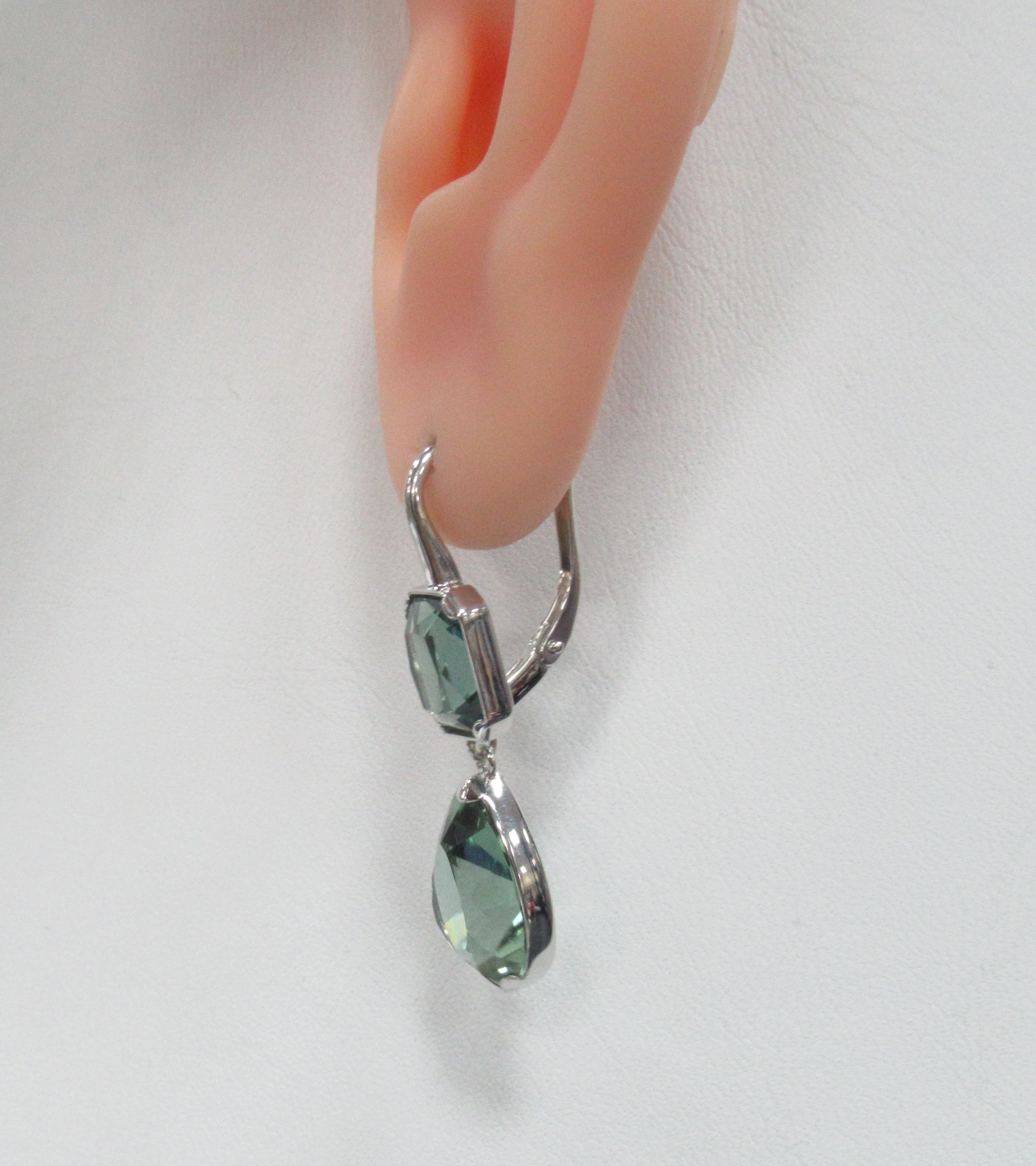 Серебряные серьги с празиолитами